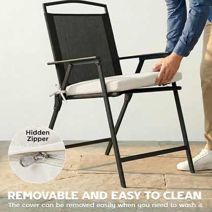 Seat Cushions with Machine Washable Cover Cream White