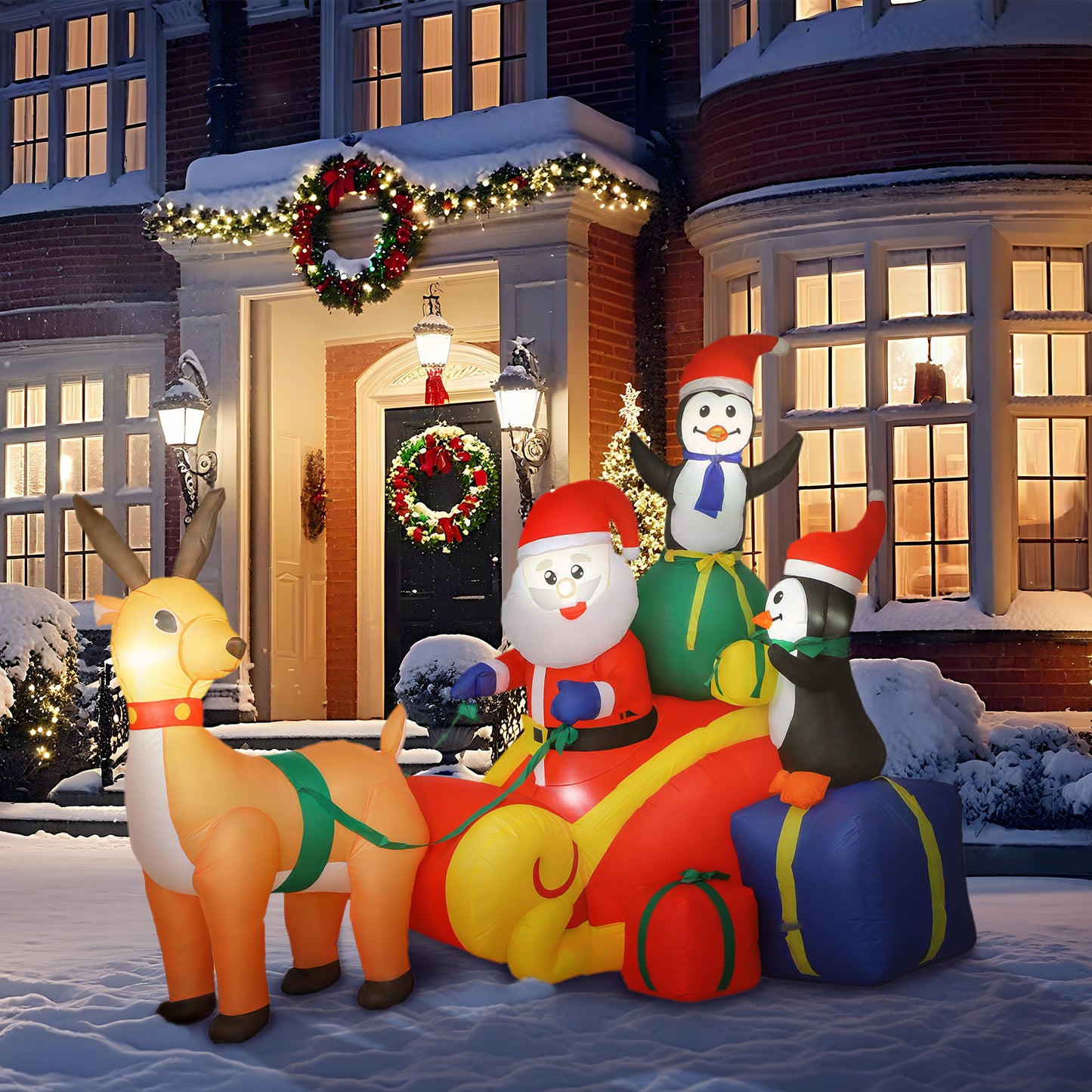 Blow Up Outdoor Christmas Decoration with Built-in LED Lights