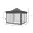 3 x 3(m) Pop Up Gazebo Party Tent with Solar-Powered LED Lights, Adjustable Event Shelter with Curtain, Netting, Grey