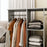 Mobile Double Open Wardrobe w/ Clothes Hanging Rail Clothing Grey