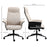 High Back Office Chair, Linen Fabric Computer Desk Chair with Armrests, Tilt Function, Adjustable Seat Height, Beige