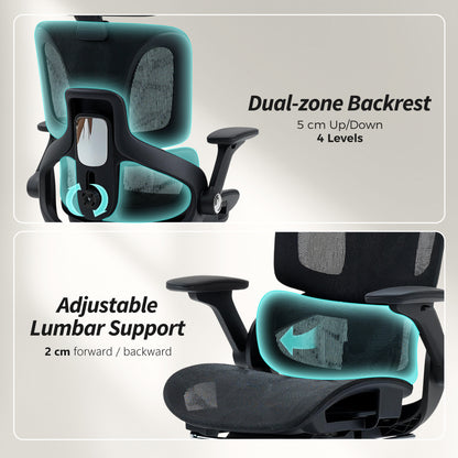 Ergonomic Office Chair, Mesh Desk Chair with Lumbar Support, Footrest