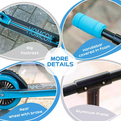 Scooter for Kids Toddler Foldable Kick Scooter with Adjustable Height Brake for Boys and Girls 3-8 Years Aluminium Blue