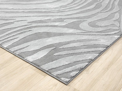 Vellure Modern Living Room Area Rug Embossed Metallic Sheen Marble - 2 Colours Available