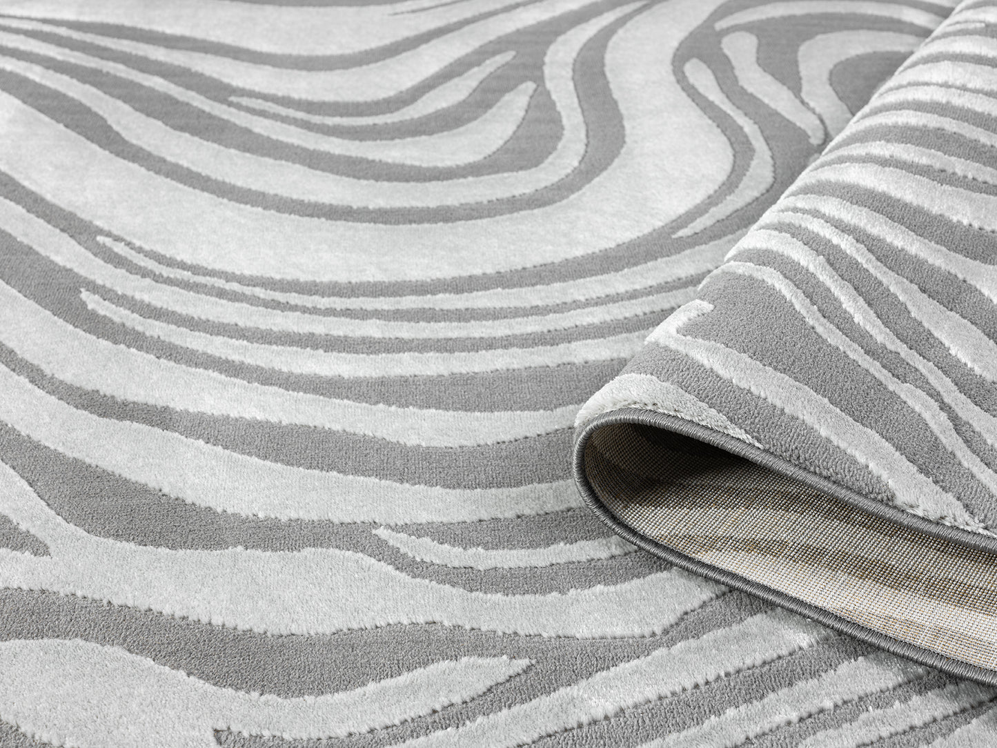 Vellure Modern Living Room Area Rug Embossed Metallic Sheen Marble - 2 Colours Available