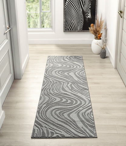 Vellure Modern Living Room Area Rug Embossed Metallic Sheen Marble - 2 Colours Available