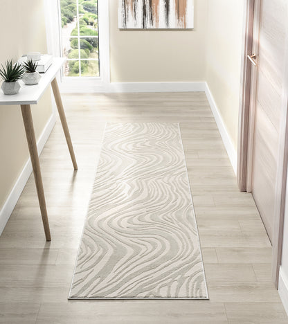 Vellure Modern Living Room Area Rug Embossed Metallic Sheen Marble - 2 Colours Available