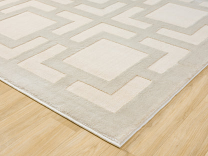 Vellure Modern Living Room Area Rug Embossed Metallic Sheen Maze - 2 Colours Available