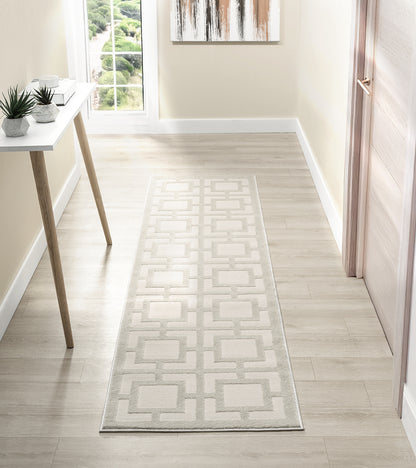 Vellure Modern Living Room Area Rug Embossed Metallic Sheen Maze - 2 Colours Available