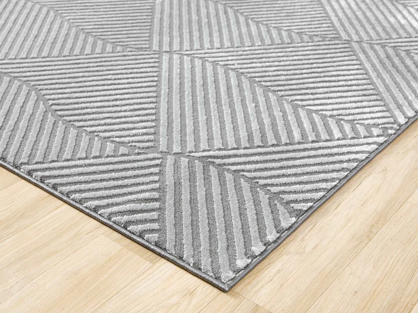 Vellure Modern Living Room Area Rug Embossed Metallic Sheen Pyramid - 2 Colours Available