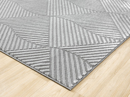 Vellure Modern Living Room Area Rug Embossed Metallic Sheen Pyramid - 2 Colours Available