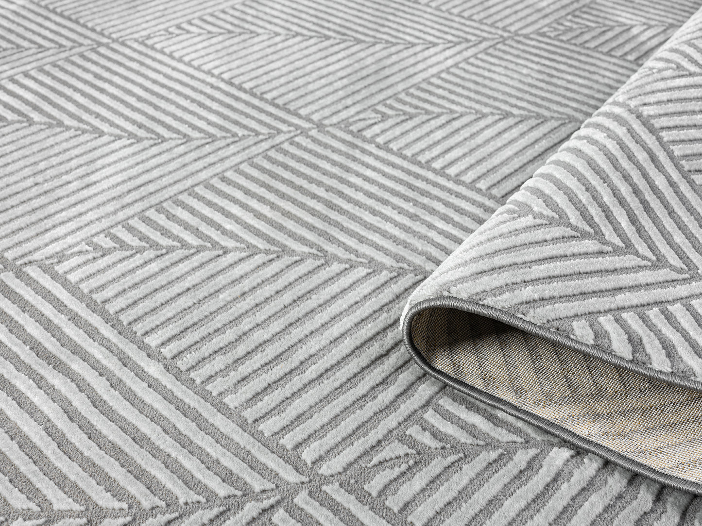 Vellure Modern Living Room Area Rug Embossed Metallic Sheen Pyramid - 2 Colours Available