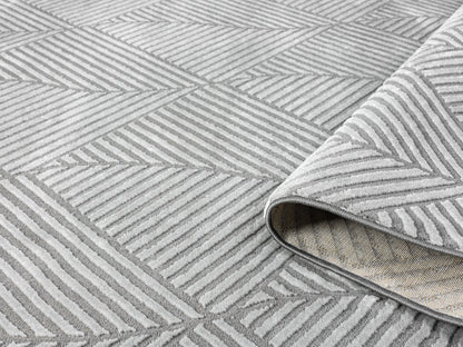 Vellure Modern Living Room Area Rug Embossed Metallic Sheen Pyramid - 2 Colours Available
