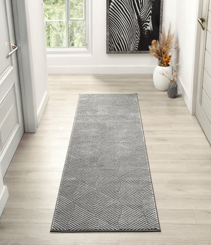Vellure Modern Living Room Area Rug Embossed Metallic Sheen Pyramid - 2 Colours Available