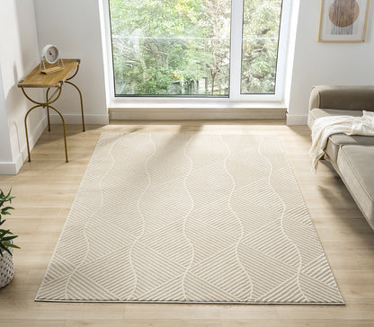 Vellure Modern Living Room Area Rug Embossed Metallic Sheen Pyramid - 2 Colours Available