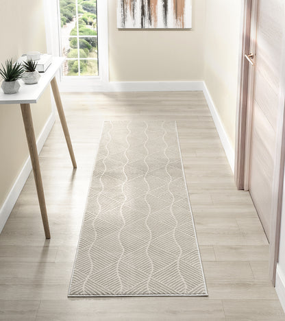 Vellure Modern Living Room Area Rug Embossed Metallic Sheen Pyramid - 2 Colours Available