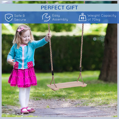 Wooden Garden Swing Seat Outdoor Pine Wood Swing Chair Adults & Kids Adults