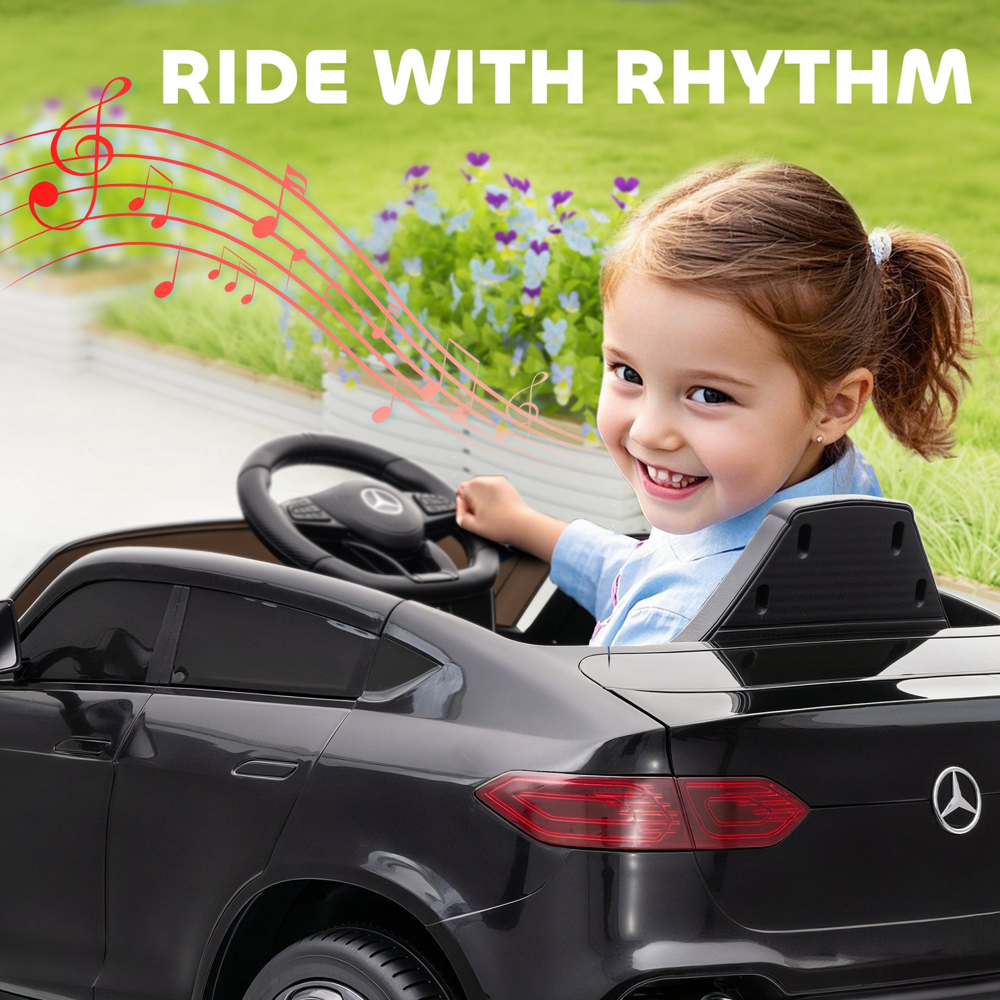 Mercedes-Benz GLC Licensed Kids Ride on Car with Remote, Black