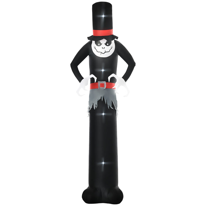 Next Day Delivery 10ft Inflatable Halloween Skinny Ghost in a Tall Hat, Blow-Up Outdoor LED Display