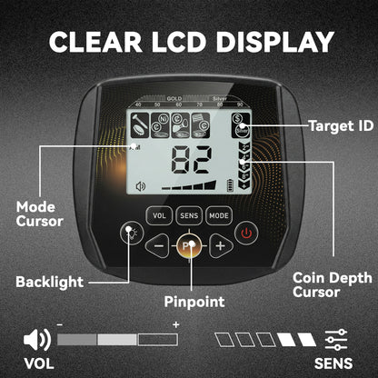 5 Modes Metal Detector for Adults with IP68 Waterproof Search Coil