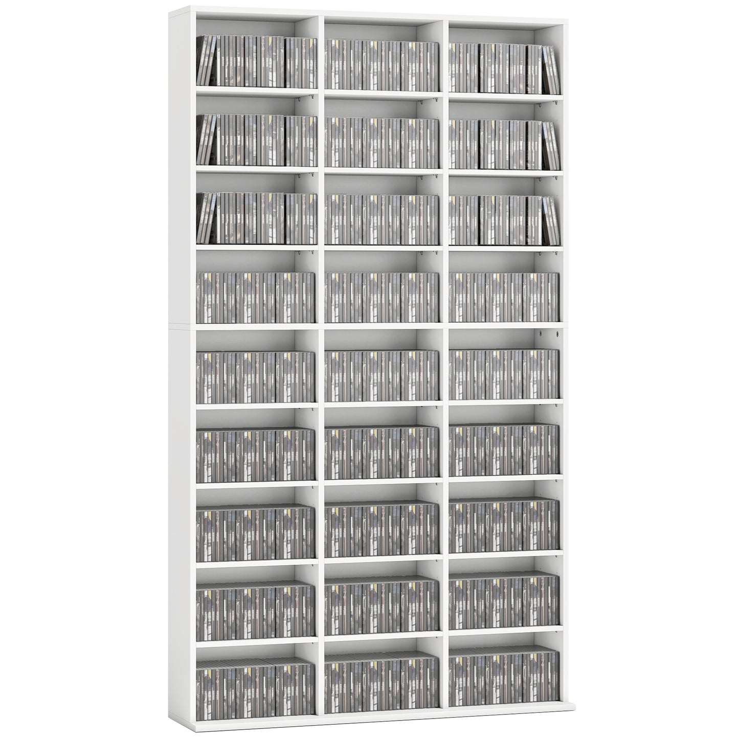 835 CD/500 DVD Storage Unit, Blu-ray Media Storage Shelf, White