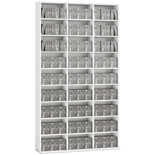835 CD/500 DVD Storage Unit, Blu-ray Media Storage Shelf, White