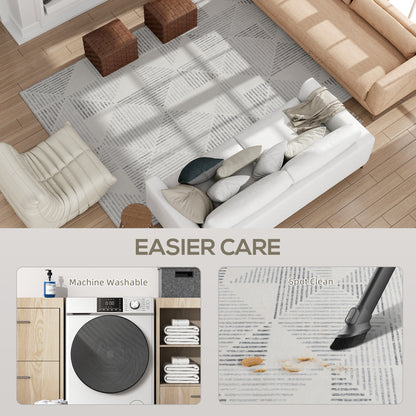 Non-Slip Large Rug for Living Room 290 x 200 cm, Grey