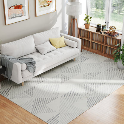Non-Slip Large Rug for Living Room 290 x 200 cm, Grey
