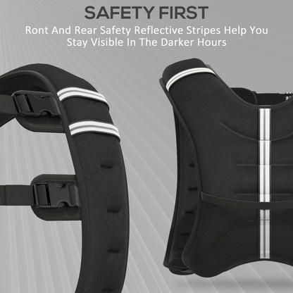 8KG Weighted Vest with Adjustable Straps, Pocket, Reflective Strips