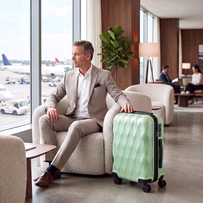 20Inch Suitcase Hard Shell Carry On Luggage with TSA Lock, Green