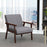 Set of 2 Accent Chairs, Upholstered Living Room Chairs with Wood Legs, Armchairs for Bedroom, Living Room, Grey