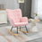 Wingback Rocking Chair for Nursing w/ Steel Frame Pink