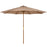 3(m) Garden Umbrella Wooden Parasol 8 Ribs Bamboo Sun Shade Patio Outdoor Umbrella Canopy Khaki