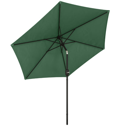 2.6M Garden Parasol Umbrella with Aluminium Pole, Tilt, Crank