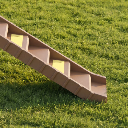 Foldable Dog Ramp for Car, Non-Slip Dog Stairs for SUVs Truck, Brown