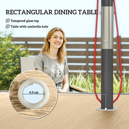 5 Piece Garden Dining Set, Outdoor Table and 4 Chairs, Khaki