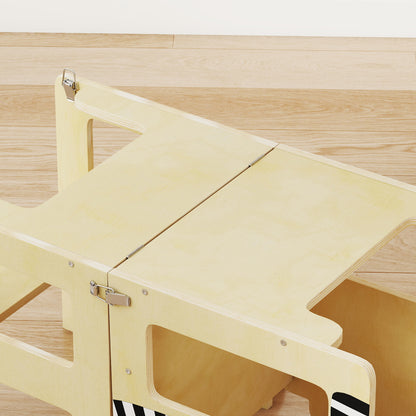 Toddler Step Stool with Chalkboard for Kitchen Counter, Natural