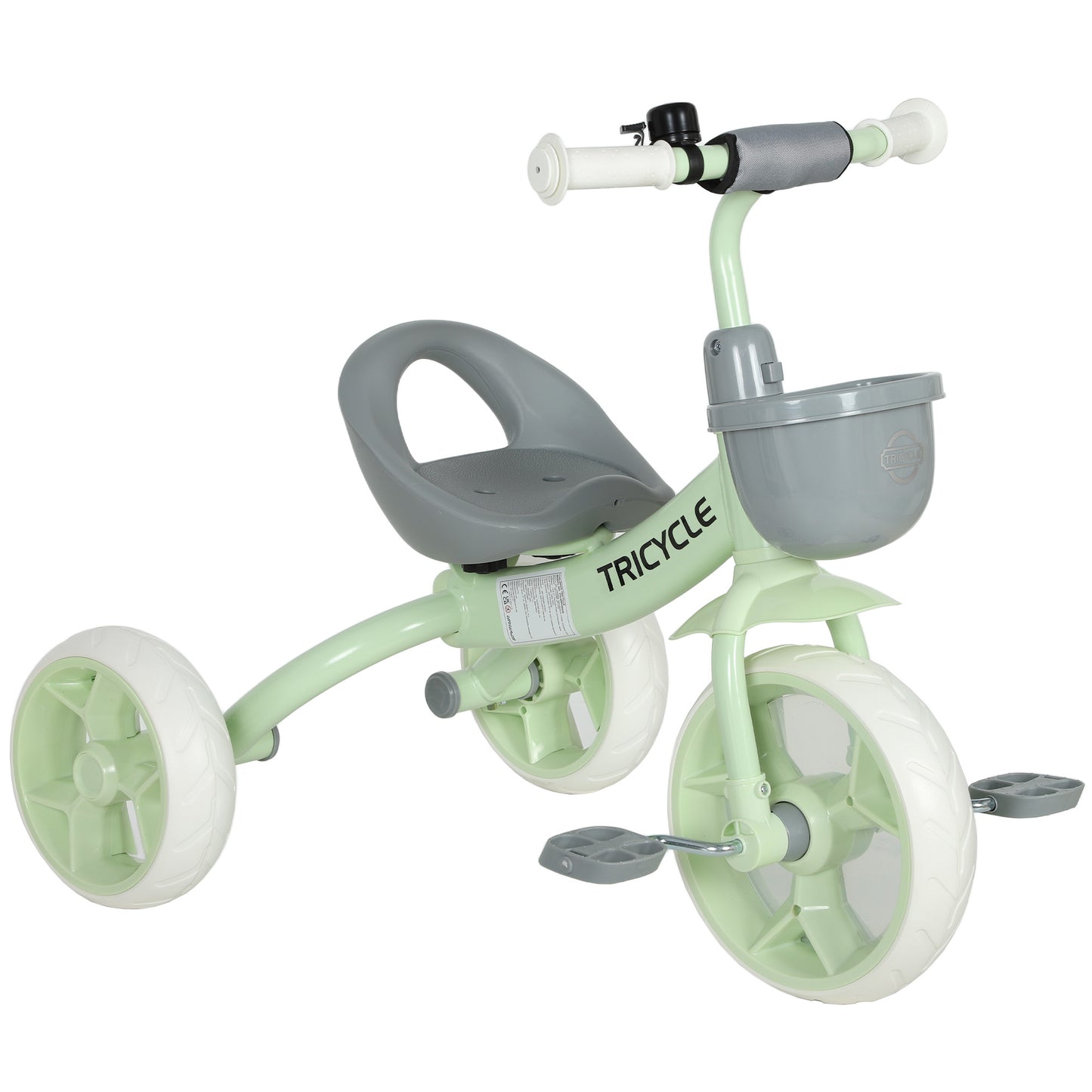 Kids Trike for Ages 2-5 Years, Toddler Tricycle with Front Basket and EVA Wheels, Indoor & Outdoor Use, for Boys and Girls, Green