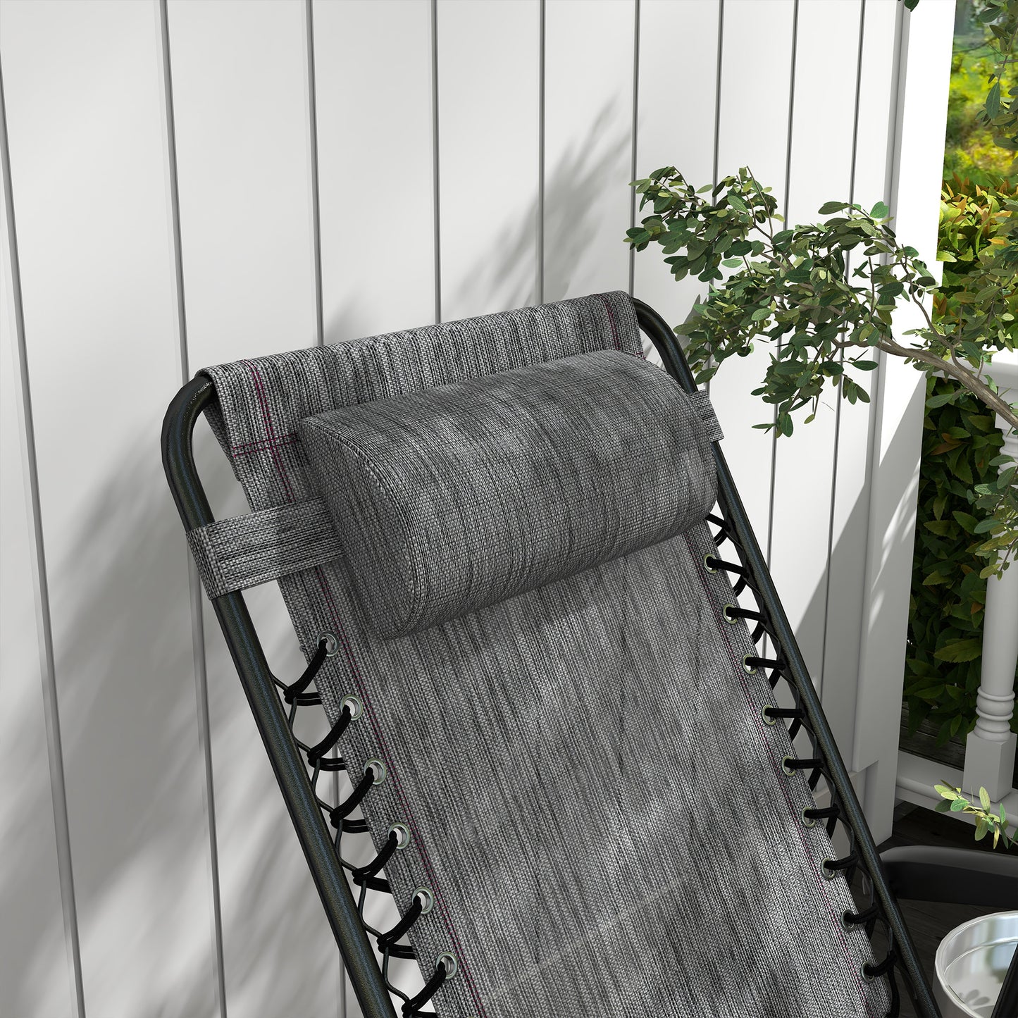 Folding Rocking Chair Outdoor Portable Zero Gravity Chair Grey