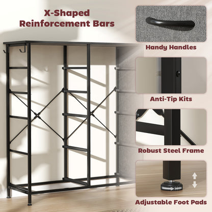 Fabric Chest of Drawers, 10 Drawer Dresser for Bedroom, Charcoal Grey