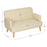 2 Seater Sofa with 21cm Thick Padding and Wood Legs, Cream White