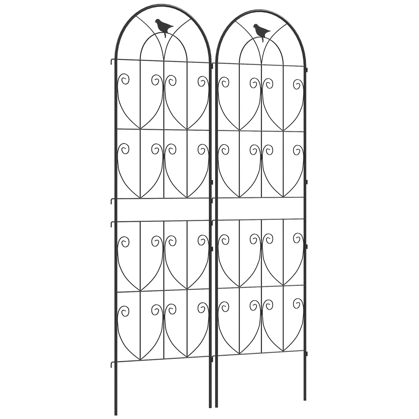 Set of 2 Metal Garden Trellis, Outdoor Trellis Panels, 180 x 50cm