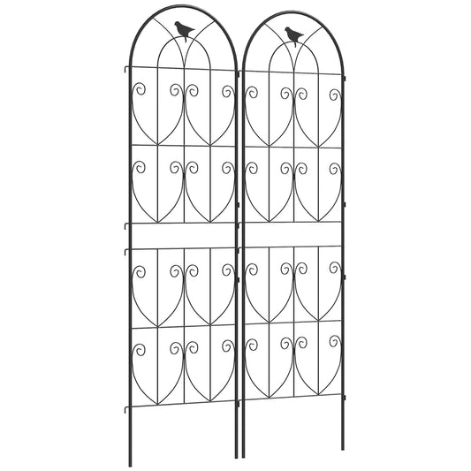 Set of 2 Metal Garden Trellis, Outdoor Trellis Panels, 180 x 50cm