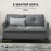 133cm Loveseat Sofa, Modern Fabric Couch with Steel Legs, Upholstered 2 Seater Sofa for Living Room, Bedroom, Grey