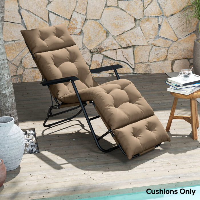 Sun Lounger Cushion Only, Garden Lounge Chair Cushion, Khaki