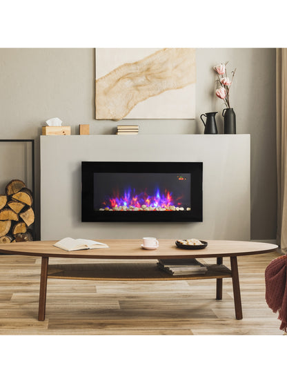 1000W/2000W LED Electric Fireplace Automatic Function Remote Timer Safe