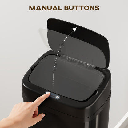 50L Sensor Bin, Stainless Steel Slim Kitchen Bin, Fingerprint-Proof