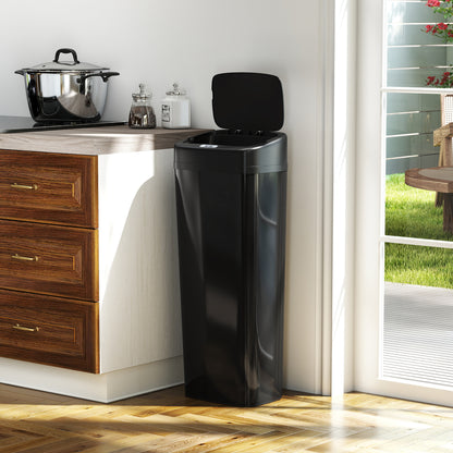 50L Sensor Bin, Stainless Steel Slim Kitchen Bin, Fingerprint-Proof