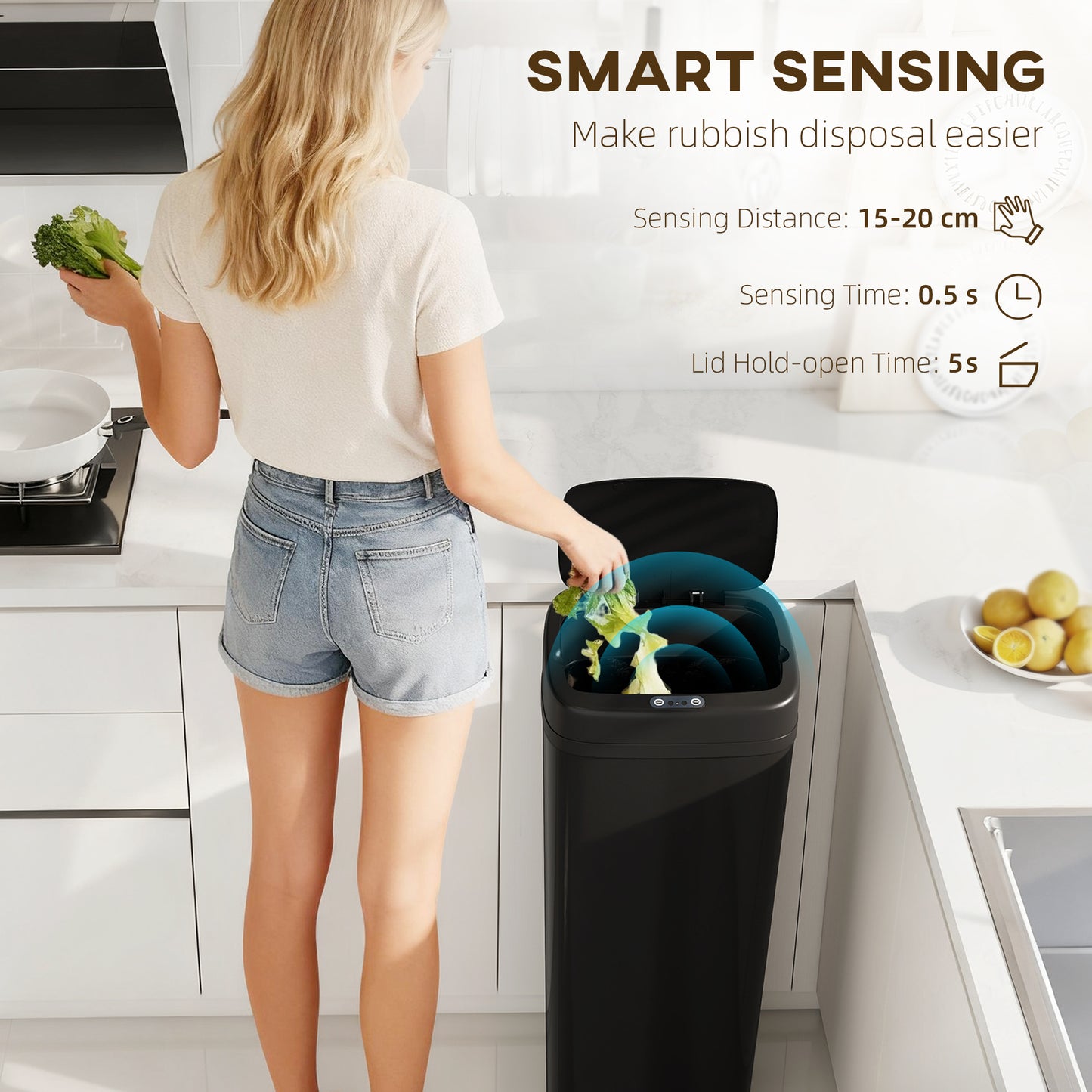 Table Lamp with 3 Slots, Bedside Lamp with Solid Wood Base, Grey