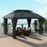 4 x 3m Aluminium Frame Hard Gazebo, with Accessories - Black